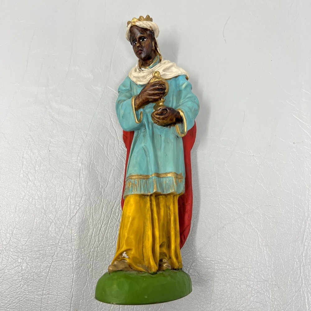 Vintage Wiseman Frankincense Figurine Nativity Creche Hand Painted Italy 9 inch